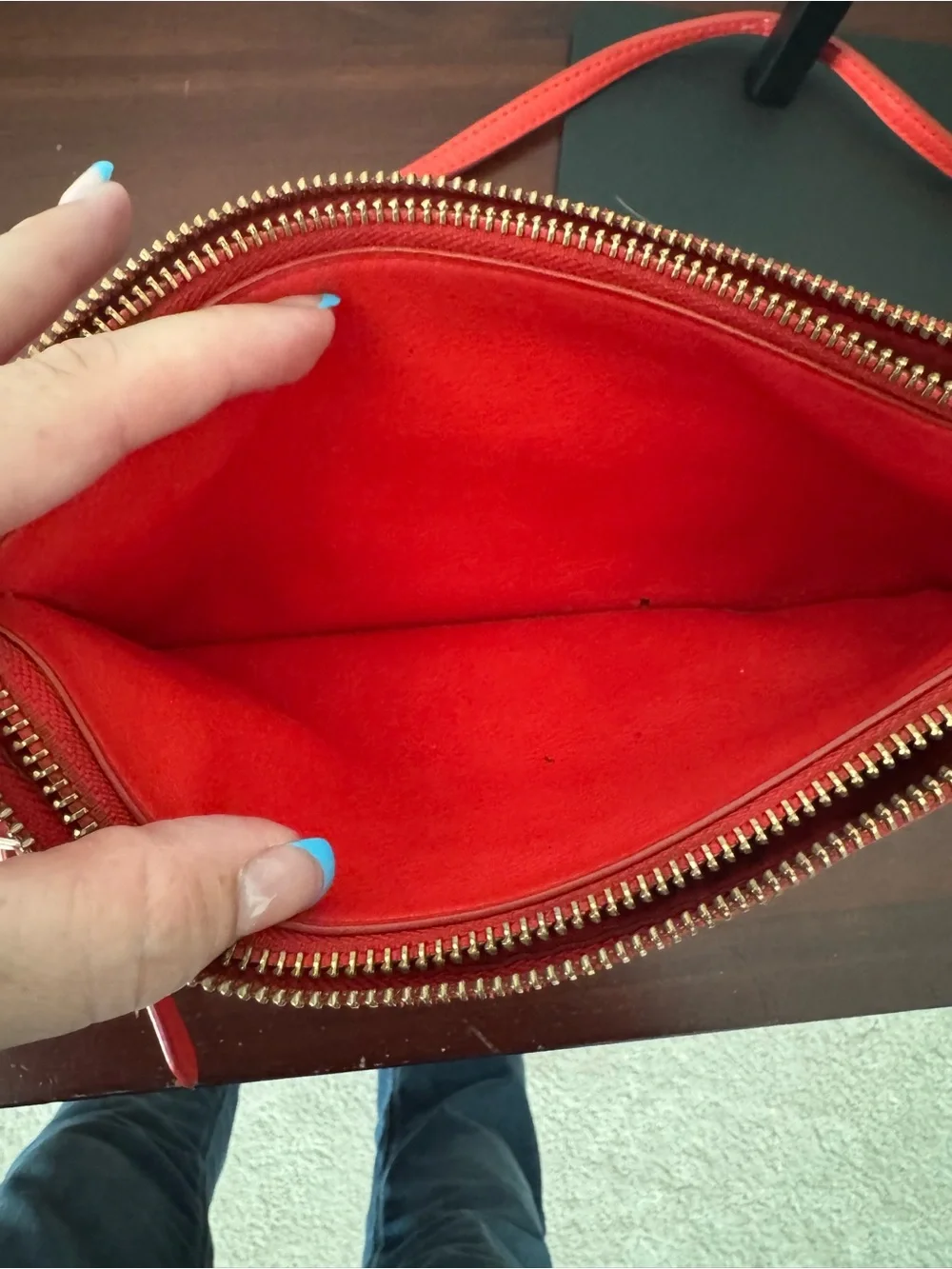 Coach Red Leather Wristlet Crossbody